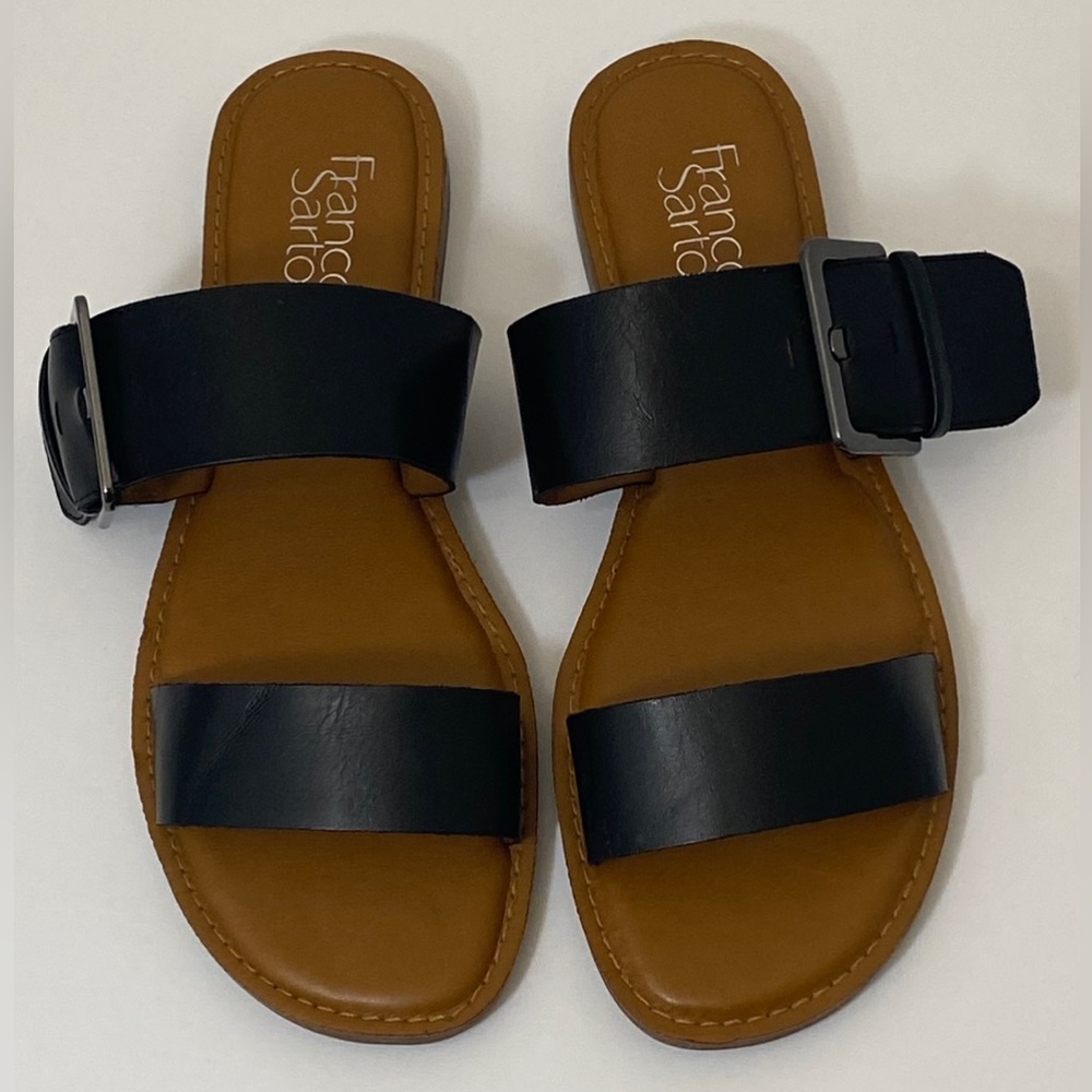 Franco Sarto Pre-Owned Gainer Black Sandals Size 8.5